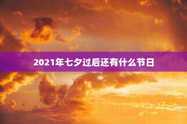 2021年七夕过后还有什么节日