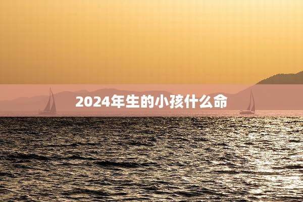 2024年生的小孩什么命