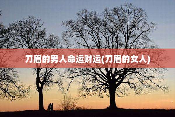刀眉的男人命运财运(刀眉的女人)