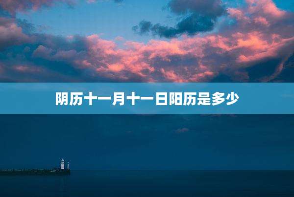 阴历十一月十一日阳历是多少