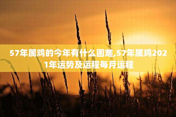57年属鸡的今年有什么困难,57年属鸡2021年运势及运程每月运程