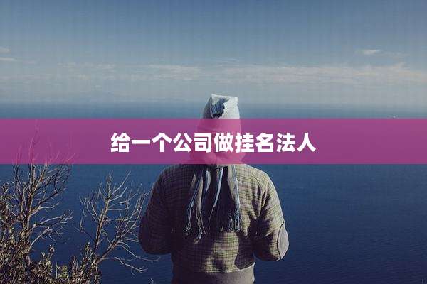 给一个公司做挂名法人