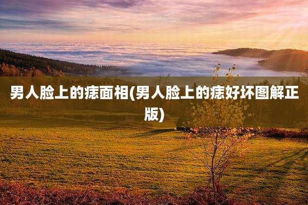 男人脸上的痣面相(男人脸上的痣好坏图解正版)