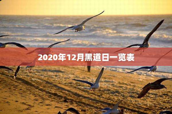 2020年12月黑道日一览表