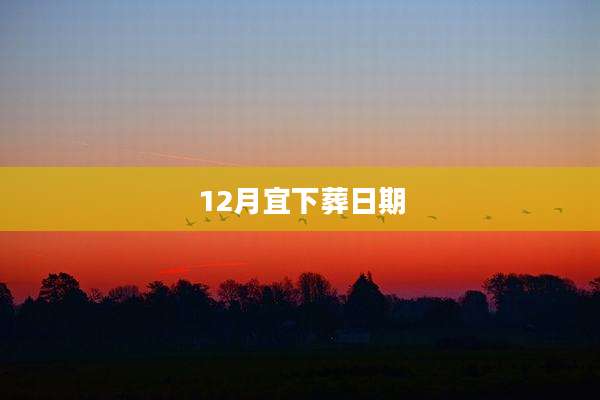 12月宜下葬日期