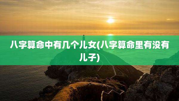 八字算命中有几个儿女(八字算命里有没有儿子)