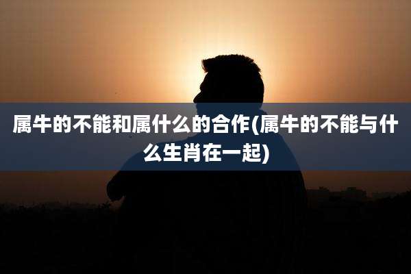属牛的不能和属什么的合作(属牛的不能与什么生肖在一起)