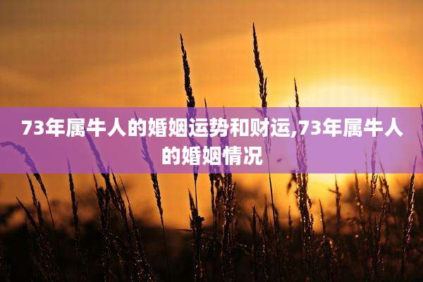 73年属牛人的婚姻运势和财运,73年属牛人的婚姻情况
