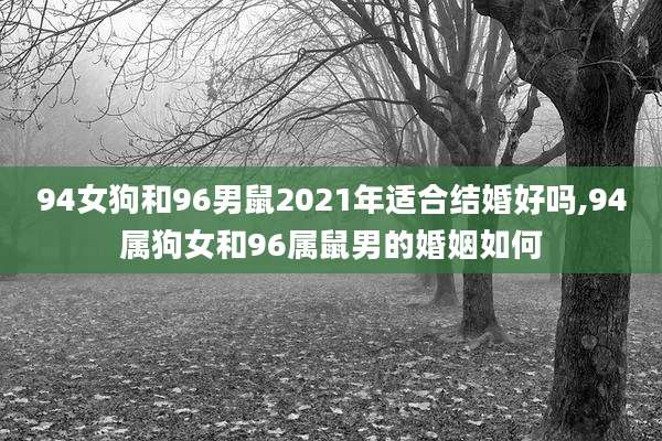 94女狗和96男鼠2021年适合结婚好吗,94属狗女和96属鼠男的婚姻如何
