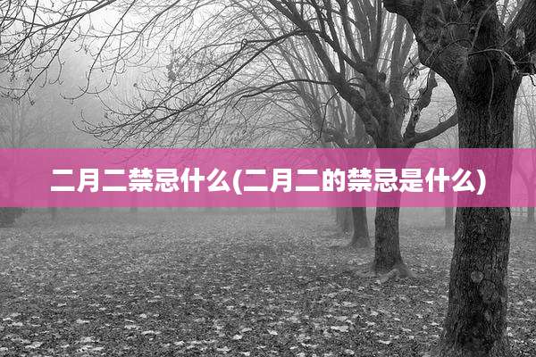 二月二禁忌什么(二月二的禁忌是什么)