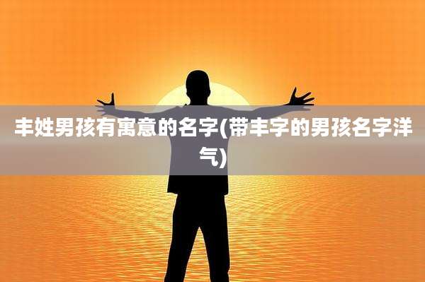 丰姓男孩有寓意的名字(带丰字的男孩名字洋气)