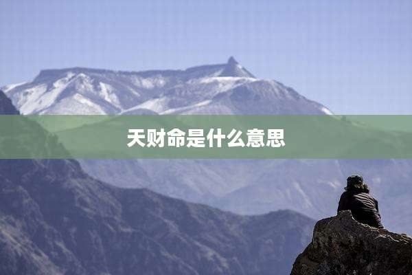 天财命是什么意思