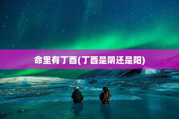 命里有丁酉(丁酉是阴还是阳)