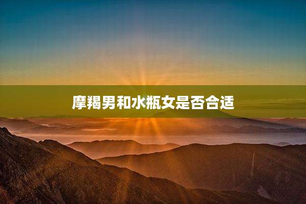 摩羯男和水瓶女是否合适