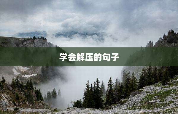 学会解压的句子