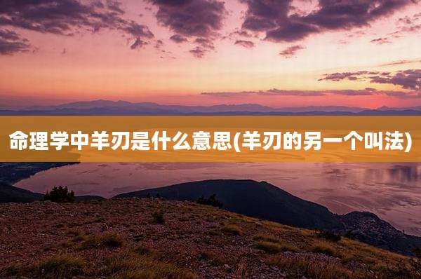 命理学中羊刃是什么意思(羊刃的另一个叫法)