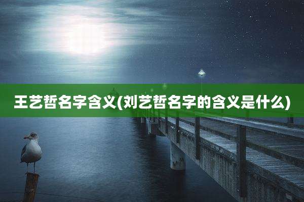 王艺哲名字含义(刘艺哲名字的含义是什么)