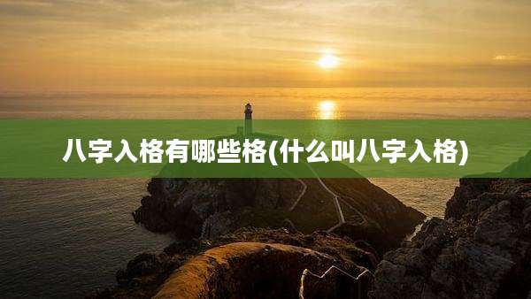 八字入格有哪些格(什么叫八字入格)