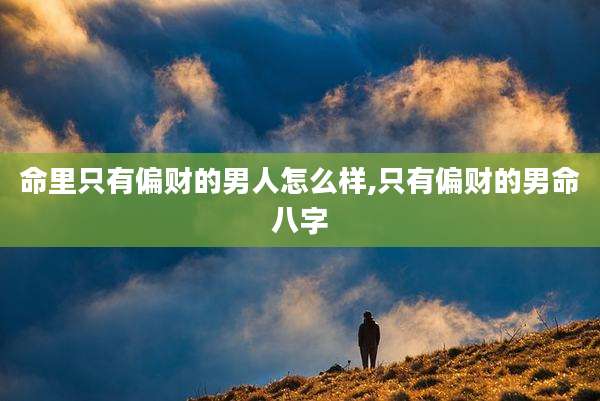 命里只有偏财的男人怎么样,只有偏财的男命八字