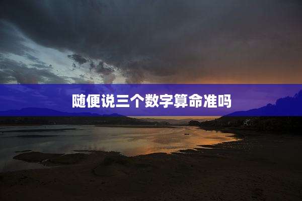 随便说三个数字算命准吗