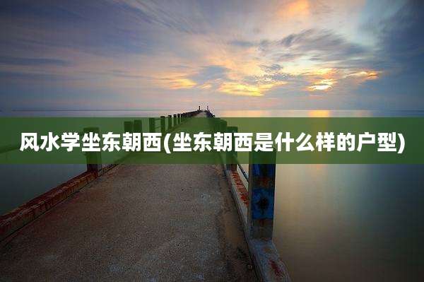 风水学坐东朝西(坐东朝西是什么样的户型)