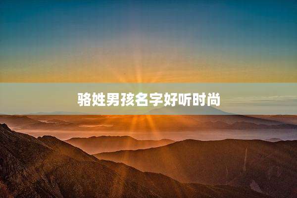 骆姓男孩名字好听时尚