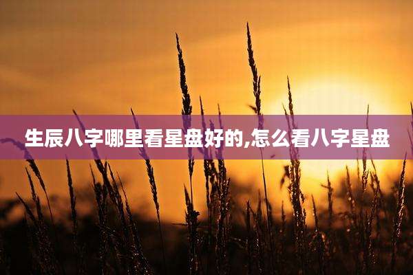 生辰八字哪里看星盘好的,怎么看八字星盘