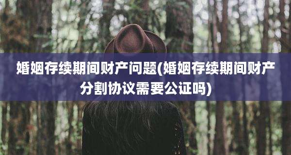 婚姻存续期间财产问题(婚姻存续期间财产分割协议需要公证吗)