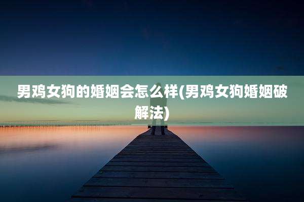男鸡女狗的婚姻会怎么样(男鸡女狗婚姻破解法)