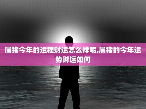 属猪今年的运程财运怎么样呢,属猪的今年运势财运如何