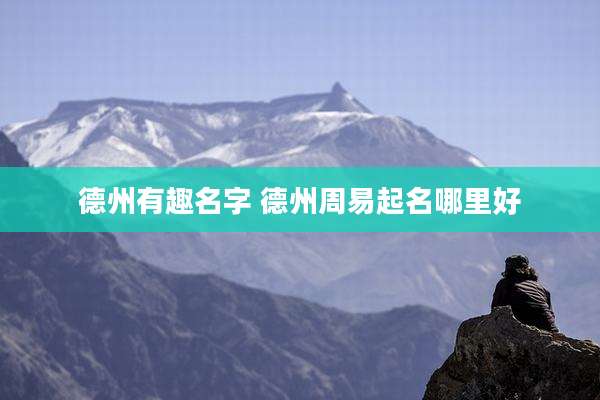 德州有趣名字 德州周易起名哪里好