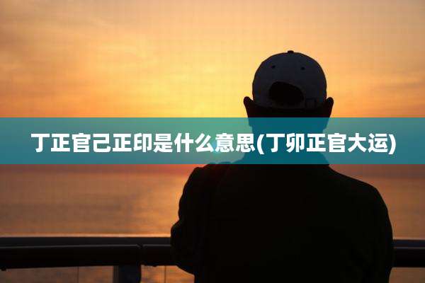 丁正官己正印是什么意思(丁卯正官大运)
