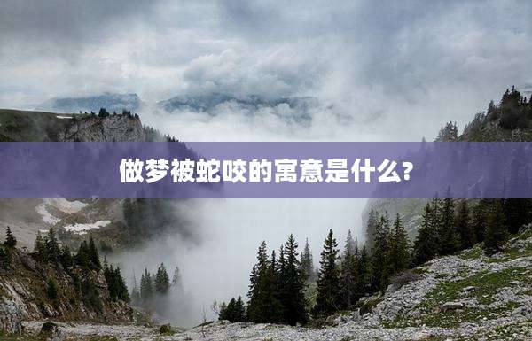 做梦被蛇咬的寓意是什么?