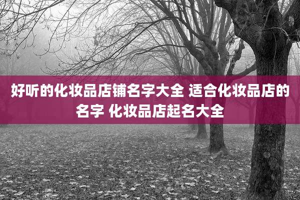 好听的化妆品店铺名字大全 适合化妆品店的名字 化妆品店起名大全