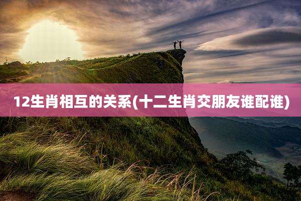 12生肖相互的关系(十二生肖交朋友谁配谁)