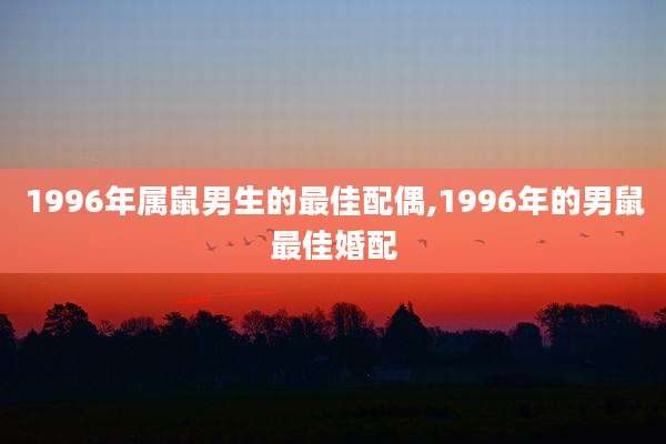 1996年属鼠男生的最佳配偶,1996年的男鼠最佳婚配