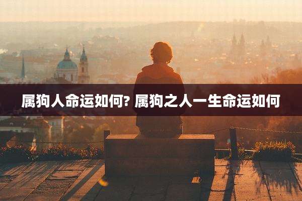属狗人命运如何? 属狗之人一生命运如何