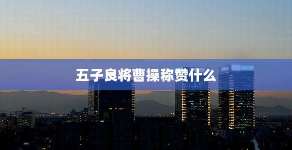 五子良将曹操称赞什么