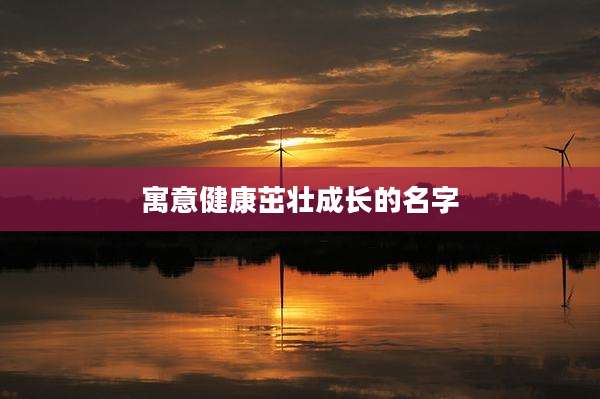 寓意健康茁壮成长的名字