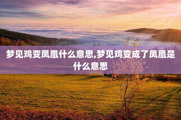 梦见鸡变凤凰什么意思,梦见鸡变成了凤凰是什么意思
