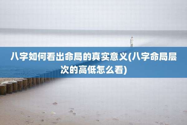 八字如何看出命局的真实意义(八字命局层次的高低怎么看)