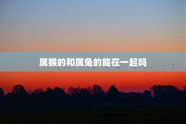 属猴的和属兔的能在一起吗