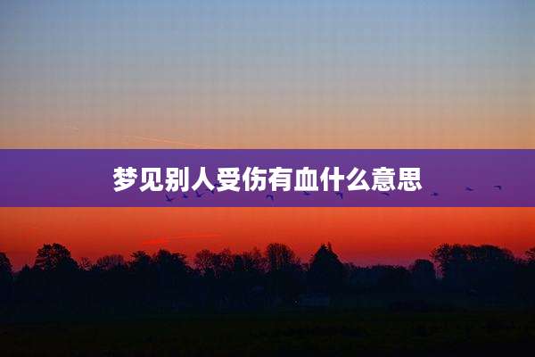梦见别人受伤有血什么意思