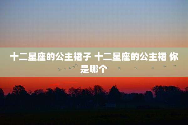 十二星座的公主裙子 十二星座的公主裙 你是哪个