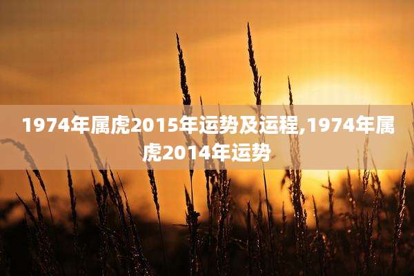 1974年属虎2015年运势及运程,1974年属虎2014年运势