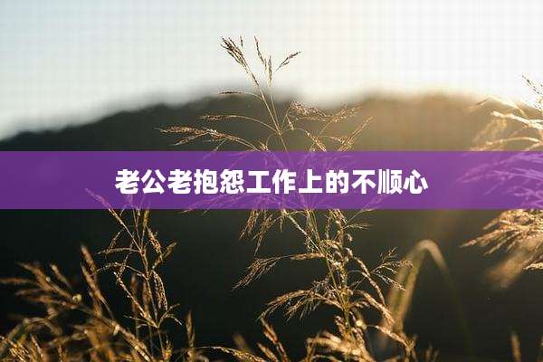 老公老抱怨工作上的不顺心