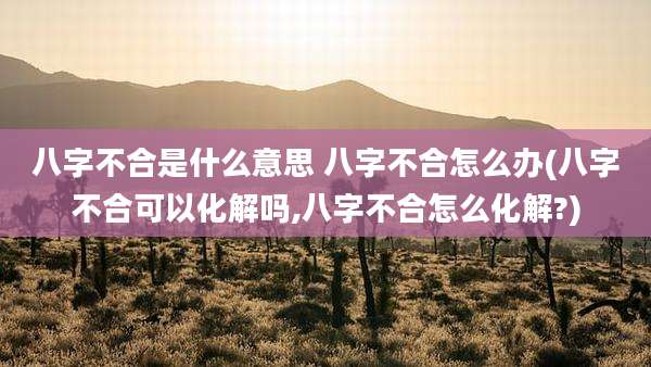 八字不合是什么意思 八字不合怎么办(八字不合可以化解吗,八字不合怎么化解?)