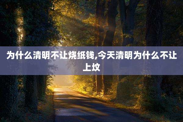 为什么清明不让烧纸钱,今天清明为什么不让上坟