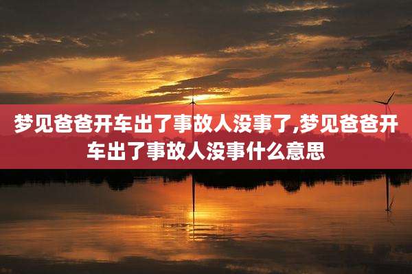 梦见爸爸开车出了事故人没事了,梦见爸爸开车出了事故人没事什么意思