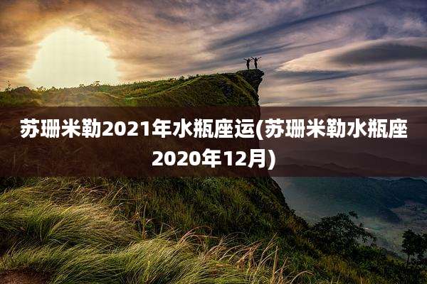 苏珊米勒2021年水瓶座运(苏珊米勒水瓶座2020年12月)